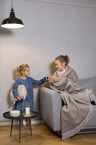 Fussenegger Uni-Designer Kuscheldecken - mit Fransen 150 x 200 cm Rauch