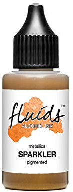 Octopus Fluids Alcohol Ink SPARKLER, Metallic Metallic, 30 ml | Metallic-Alkoholtinte für schimmernde Akzente in Alcohol Ink Art auf Yupo, Glas, Keramik und Metall