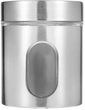 Tomaibaby Stainless Steel Canisters with Lids and Transparent Window Kitchen Storage Containers for Tea Coffee Sugar Nuts and Grains Small Airtight Storage Tank 4.7X3.9 Inches