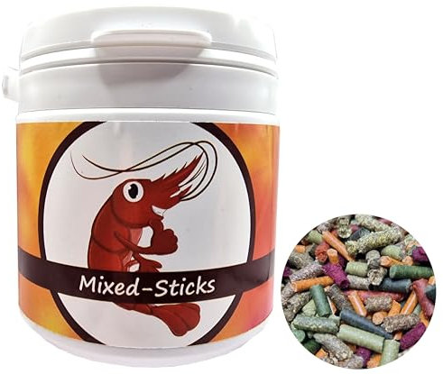 Schmitt Aquaristik Futter-Sticks Super-Mix / 120g Futter Sticks gemischt / 12 Sorten / für Garnelen, Krebse, Welse und Schnecken