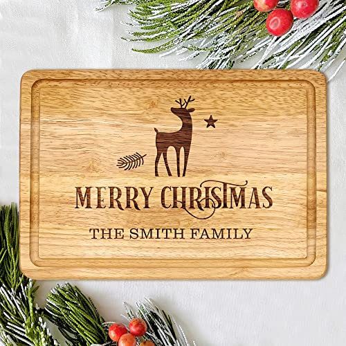 Personalised Chopping Board Custom Cheese Board Wood Gift for Christmas Day House Warming Gift for Mother Wife Family with Any Text (Design 1)