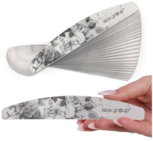 ABA GROUP Goddess Nagelfeile 180/240-10 Stück - Halbmond 4 mm Dick - Profi Tools für Gel- und Naturnägel, Feilen für Gelnägel, Doppelseitige Nagelpfeile, Nail File Set, Nagelstudio Zubehör & Zuhause
