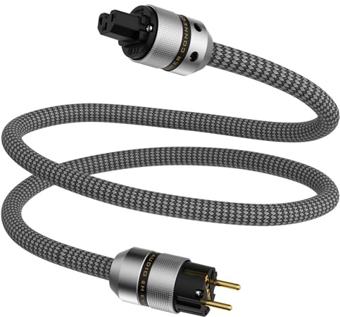 Tertullus HiFi High End strömkabel C15 strömkabel HiFi Audio kallenhetskabel med Schuko-kontakt och kall enhetskontakt (E820, 2 m)