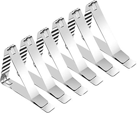 FIYSON 4 Stück Große Verdickter Tischtuchklammern Edelstahl Tischdeckenklammer Tischabdeckungsklemmen Tischtuchklammern 7.2 * 5.5cm Tischdecken-Klemmen Halter für Outdoor, Picknick, Grillen, Hochzeit