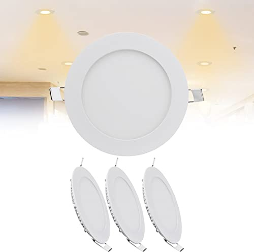 9W LED Ceiling Downlights 5 Inch, 3000K Warm White LED Recessed Ceiling Twist & Lock, Hole Φ 130 mm, 540LM IP21 Spot Light for Hallway, 4 Pack