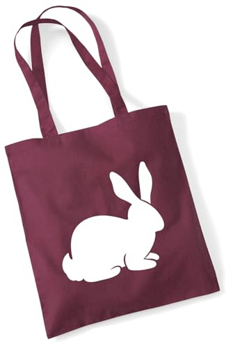 Huuraa Jutebeutel Hase Kaninchen Silhouette Geschenk | Baumwollbeutel 10 Liter Stoffbeutel Beutel aus Baumwolle Tasche Geschenkidee Einkaufstasche Langen Henkel