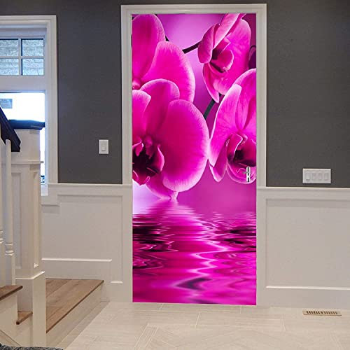 3D Türtapete Rosa Magnolienpflanze Blume 80 X 200 Cm Selbstklebend Türposter Türaufkleber Fototapete Abziehen Und Aufkleben Türfolie Poster Tapete - Kinderzimmer Wohnzimmer Küche Schlafzimmer Tür Fot