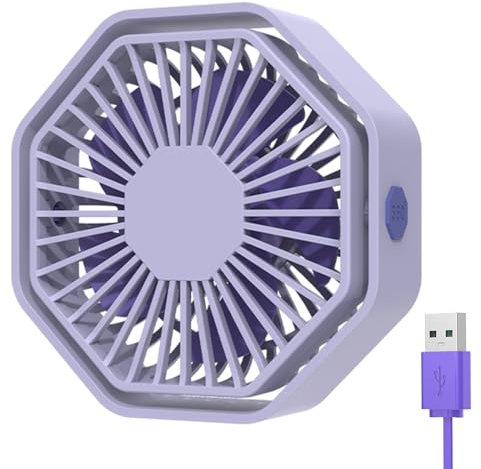 Bigqin Ventilador USB Silencioso, Ventilador Portatil de 3 Velocidades, 360 Grados Rotation Admirador Pequeño, Admirador de Mesa para Biblioteca, Oficina, Camping, Picnic
