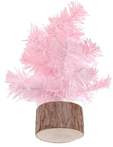 BUGUUYO Künstlicher Mini Weihnachtsbaum Rosa Flocking Deko Tischdekoration Lebensecht Weihnachtsdeko Innen Für Party Geschenk Ornamente