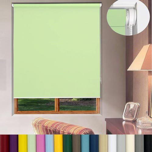 Klemmfix ohne Bohren Rollos 40 x 130 cm Einfache Installation ohne Bohren, Rollos für Fenster,Rollo Klemmrollos mit Klämmträger, für Fenster & Tür, Grün
