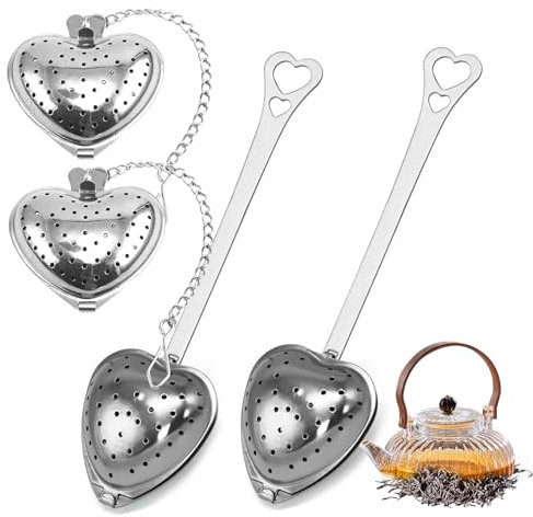 Lithyc 4 Teiliges Tee Ei Set - Teekugel - Tee Ei Aus Edelstahl - Teekugel Infuser - Geeignet für Feine Lose TeebläTter, TeebläTter, GewüRze, Teekannen