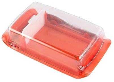 Burriera Vassoio portaoggetti sigillante for server di formaggio con coperchi trasparenti Stoviglie da cucina for la casa Tagliare il burro for alimenti Controsoffitto (Color : Red)