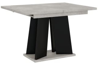 PROROOM FURNITURE - Muro Table - Esstisch - mit 4 massiven Säulenfüßen - Rechteckig - 120x90x75 cm - Ausziehbar auf 160 cm - Modern - für Esszimmer, Küche, Wohnzimmer, Salon - Schwarz