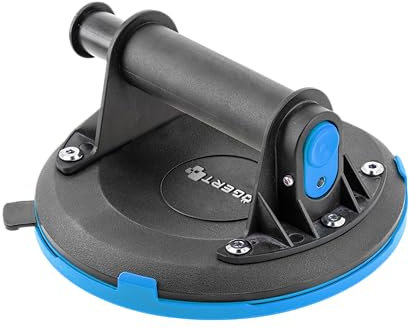 Högert Technik - Tazza a mano da 200 mm con manometro | Carico massimo: 190 kg | Aspiratore manuale | Ventosa resistente | La ventosa viene utilizzata per il trasporto di vetri della finestra, oggetti