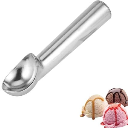 Eisportionierer, Eislöffel, Eisspaten, Professioneller Eisportionierer, Robuster Eisportionierer, Eisportionierer aus Metall(Helles Silber)