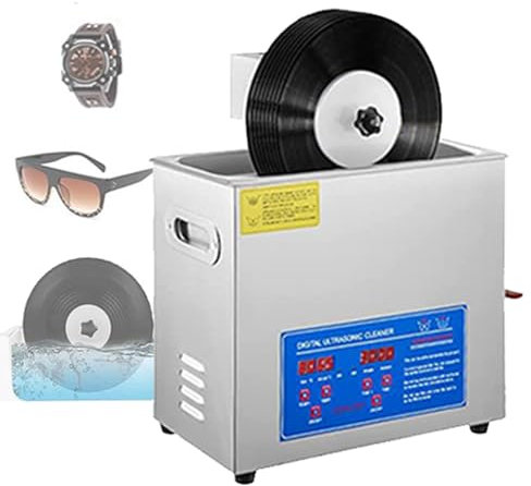 Ultrasonic Cleaner 40kHz for Jewelry Glasses Watches - Professional 6L Records Cleaning Machine with Drying Rack, Digital Timer & Heater