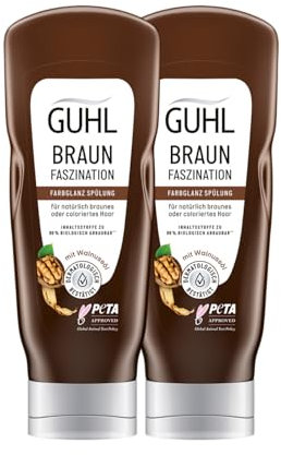 Guhl Braun Faszination Spülung 2er Pack - Inhalt: 2 x 200 ml - Haartyp: brünett, braun - Angereichert mit braunen Farbpigmenten - Dermatologisch bestätigt