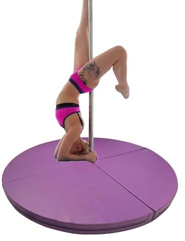 Pole Dance Matte Tragbare Pole-Crashmatte - 47/55/59/63/70/78 Große Yoga-Schutzmatten, Dicke Pole-Dance-Matte Faltbar, Tanzkissen für Aerial Hoop(Purple,200cmx5cm(78.7x2))