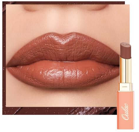 Oulac Rouge à Lèvres Satiné Mat - Castaño lèvre, Couleur Intense - Texture Douce et Glissante, Tenue Longue, Fini Satin Mat, Sans transfert, Hydratant, Maquillage Lèvres, Végan, 4,3g SG15 Barbara