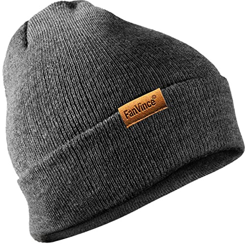 Mössa Herr Dam Vinter Kallsäker Vintermössa - Vindtät Beanie Andningsförmåga Mjuk Elastisk Termisk Stickad Hatt - Varm Gåvor för Män och Kvinnor Mörkgrå