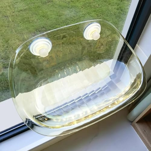 Hamaca para Gatos con Ventana Transparente, Nido Abierto para Gatos, fácil d Instalar, con Ventosa, Marco d Escalada suspendido, Cama para Gatos para Tomar el Sol en Interiores Durant Las Cuatro EST