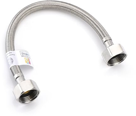 Home Range WRAS Approved 3/4 BSP Flexible Connector Hose 300mm | 304 Stainless Steel Braided Flexi Pipe | 10 Bar, 90°C | Kitchen, Bathroom, Boiler | 304 Stainless Steel Braided Flexi Pipe for Kitchen, Bathroom & Boiler Taps | 10 Bar, 90°C