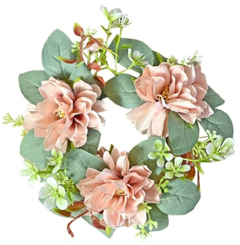 HAWILLOSCH Kreativer Kranzring Aus Kunstmaterial Für Stumpenkerzen Eleganter Kerzenkranz Zur Tischdekoration Bei Hochzeiten Feiern Und Festlichen Anlässen Vielseitiger Kerzenring