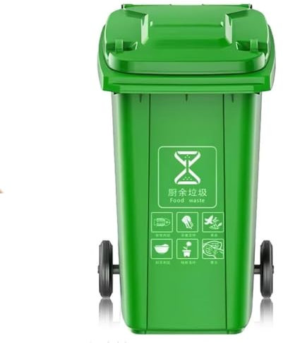 UCKYSU Contenedor Basura Industrial Resistente Con Ruedas Contenedor Basura For Exteriores Resistente Intemperie Con Tapa Contenedor Basura Plástico For Patio Terraza Garaje(Green,120L)