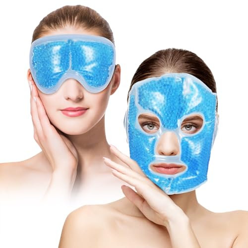 2 mascherine in silicone per il viso, riutilizzabili, maschera per gli occhi in gel, maschera rinfrescante per il sonno, per il freddo, per gli occhi, per uomini e donne