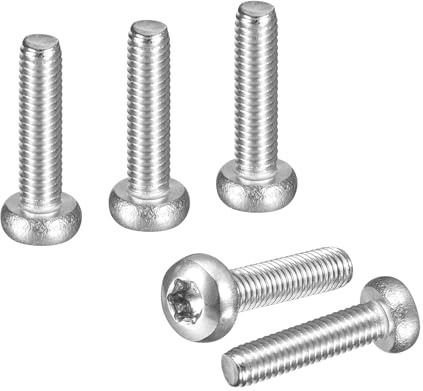 DTGN Tornillo de seguridad Torx de cabeza plana M3 x 12 mm, paquete de 10, bueno para maquinaria, tornillos Torx de cabeza de botón de acero inoxidable 316, tono plateado