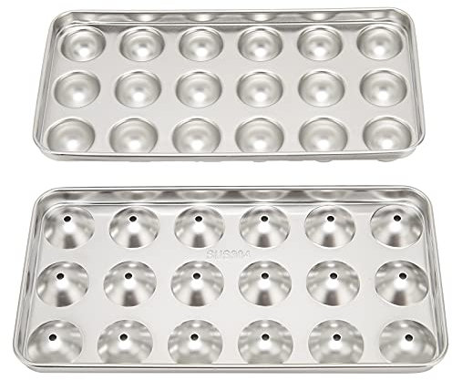 Molde para cubitos de hielo de acero inoxidable 304, 18 compartimentos, bandeja grande para cócteles, whisky, vino, frutas, purés de frutas, helados, té helado