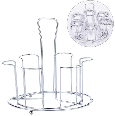 CIYODO estante de almacenamiento de taza colgador tazas colgador de tazas wine rack estante de almacenamiento portavasos soporte de copa de vino soporte de vidrio al revés Silver