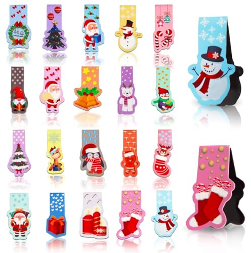 40 Stück Lesezeichen Kinder, lesezeichen weihnachten, Magnetische Lesezeichen Kinder Bunt, Einschulungsgeschenke Mädchen Junge, Mitgebsel weihnachten, Kleine Geschenke für Schüler Lehrer(B)
