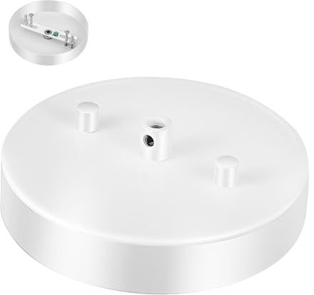 SOPOTUTU Plaque de Rosace de Lustre Blanc en Métal, Kit Suspendre Lumineuse Pratique Barre Transversale pour Lampes Murales et Plafonniers Style Européen