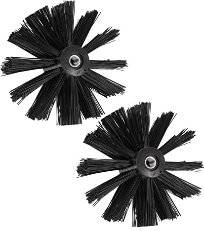 JECOMPRIS 2pcs Chimney Brush Heads Nylon Vent Cleaning Replacement for Dryer Lint Trap Fireplace Flue Flexible Non Scratch Duct Cleaning Brush Compatible with Drill Extendable Reach for