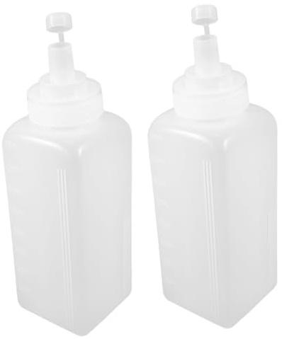 BIUDECO 2 Piezas Botellas de Plástico Exprimibles con Tapa Boca Ancha para Aderezos Ensalada Salsa Aceite Kétchup y Mostaza de Unidades para Uso Diario Cocina y Barbacoas