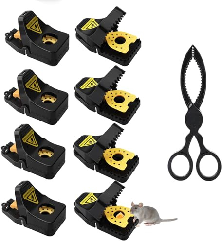 Mausefalle Schlagfalle, 8er Set Verbesserte Faux Käse Pedal Mäusefalle, Hochempfindliche Sägezahn Mäusefallen Wiederverwendbare Mouse Trap in Drinne und Garten