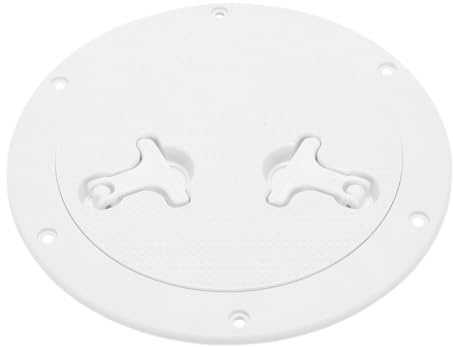 Asixxsix Trappe de Bateau Ronde de 9 Pouces, Trappe D'inspection Antidérapante avec Couvercle Amovible, Trappe de Plaque de Pont en Nylon pour Bateaux Marins, Yachts, Camping-Cars, (White)
