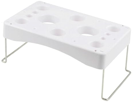 Genérico Soporte Para Manga Pastelera - Estante Plegable Con Punta De Boquilla De 29,3 X 18,3 X 11,8 Cm, Soporte Para Tubería Con Pies De Acero Inoxidable Con Bandeja De Exhibición De Almacenamient