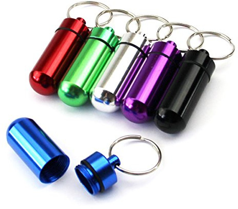 1-50 Stück Geocaching Versteck schwarz Aluminium MICNO Micro Tabletten Aufbewahrung, Medikamente Reise, Unterwegs, Schlüsselanhänger Behälter, Pillcase, Cache versteck Tube,