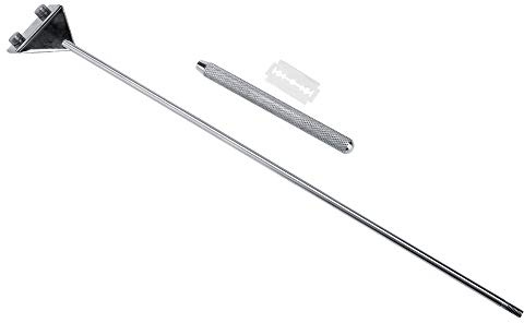 Zerodis 304 Edelstahl Aluminium Aquarium schaber reinigungsset Fisch glasreiniger Werkzeug algen schaber Reiniger mit schaber für Aquarium Pflanze Tank Gras Tank Aquarium(45cm-Wide)