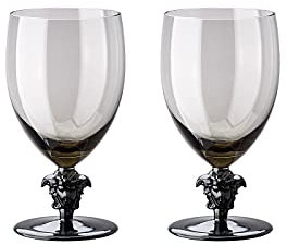 Rosenthal Versace set 2 bicchieri Medusa Lumiere 2 edition Haze ( fume)