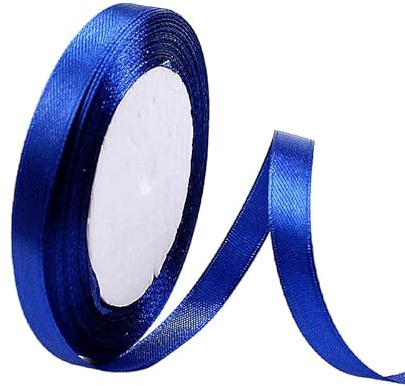 Satinband Navy Blau 10mm, 23 Meters Dekoration Präsent Geschenkband Breit Schleifenband, Stoffband für Kleid Hochzeit, Taufe und Geburtstag Geschenke,Satin Dekoband, Deko Band Geschenkverpackung