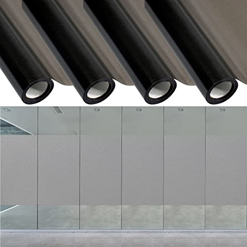 infactory Schutzfolie: 4er-Set Sichtschutzfolie, selbsthaftend, 60 x 200 cm, Grau-Matt (blickdichte Fensterfolie, Fensterfolie Sichtschutzfolie, 3D)