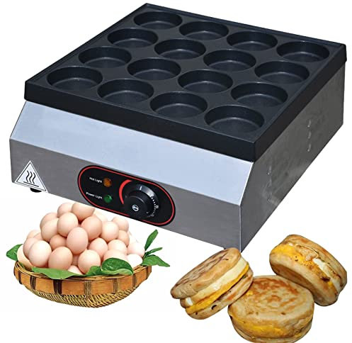 PYapron 2500W Electric Egg Maker Machine, 16 Holes Non-Stick Frying Pan, Silicone Molds, Black, Modern Style, Ceramic & Aluminium Material, Egg Cooker