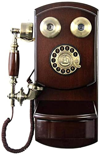 HJJP Telefono a Disco Rotante Vintage - Telefono Antico in Stile Retrò per Casa, da Parete, Meccanico