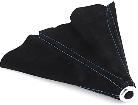 Car Shifter Lever, Lever Dust Cover Boot Gaiter Interior Gear Stick Head Suede Universal for Most VehiclesBlue Stitching with Dirt-Proof Vehicles Cover (C (blue line))