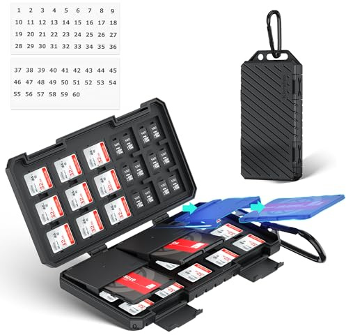 SDXC SDHC & TF Micro SD-korthållare – fodral organiserare för 110 kort (36 SD, 74 TF), vattentålig och lätt att bära med sig av varumärke