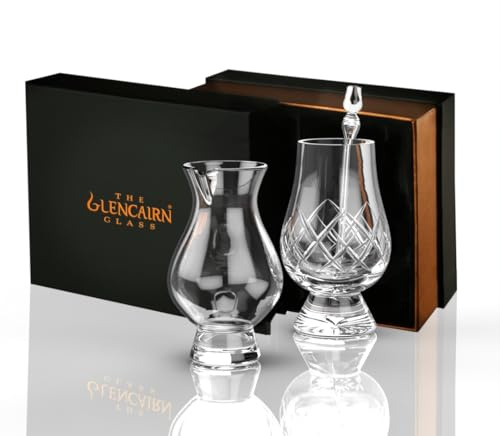 GLENCAIRN Vaso de whisky cortado con cuentagotas y jarra en una hermosa caja de presentación
