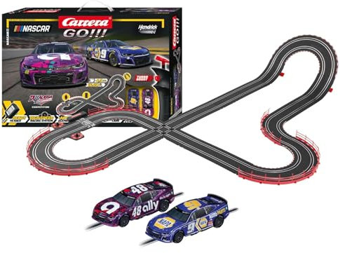 Carrera GO!!! Nascar 4.9 Rennbahn-Set I Rennbahn mit lizensierten Slotcars | bis zu 2 Spieler | Für Kinder ab 6 Jahren & Erwachsene